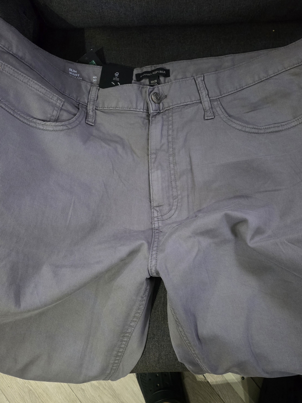 Men's Banana Republic 5 Pocket Twill Slim Fit Pants Gray Size 40x30